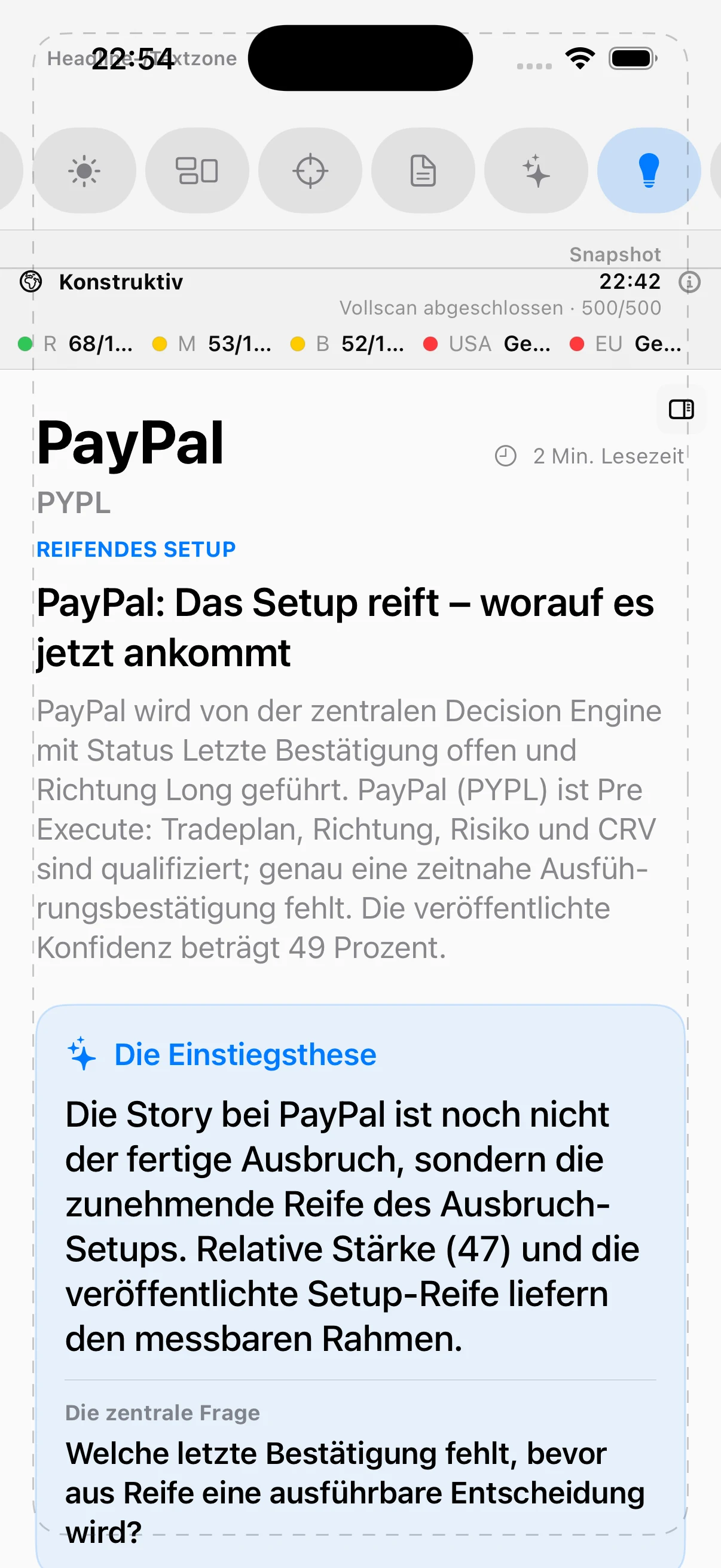 Verity Insight auf dem iPhone